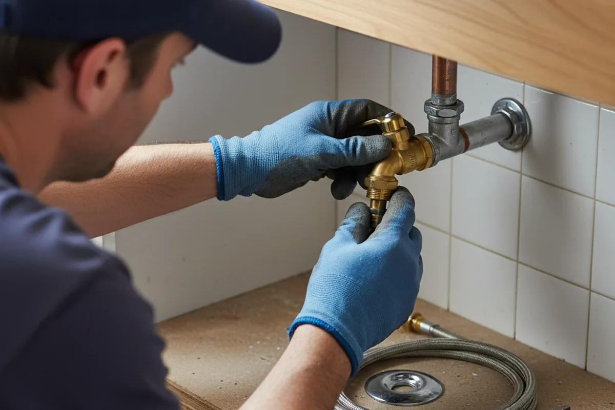 Shutoff valve and fitting work during Emergency Plumbing in Perry